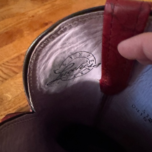 Lucchese Red Leather Cowboy Boots - Picture 10 of 14
